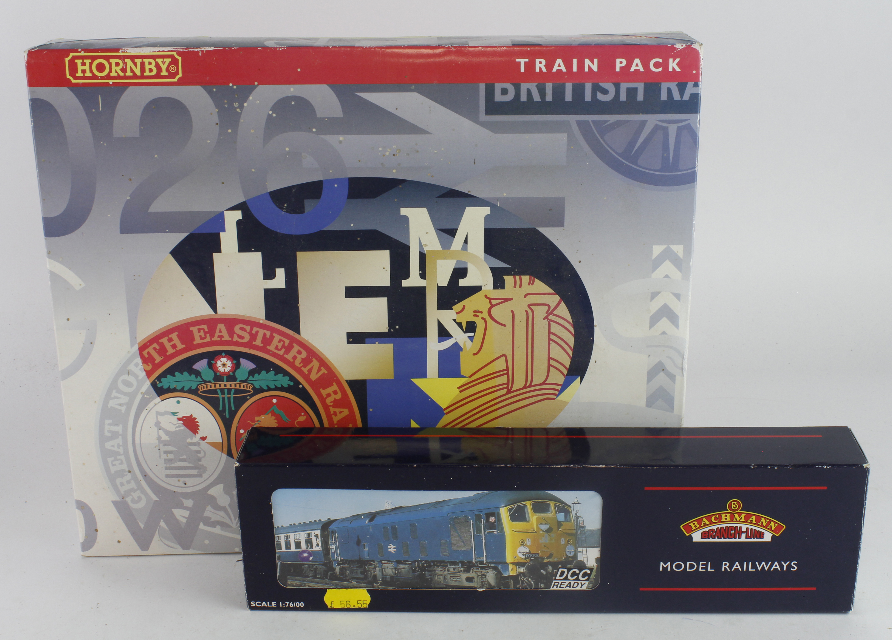 Hornby boxed OO gauge 3 Car train pack, together with a Bachmann boxed OO gauge Class 24 Bo Bo