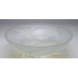 French frosted glass bowl by G. Vallon, makers marks to side, height 7.5cm, diameter 24cm approx.