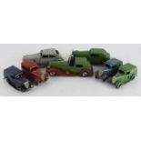 Triang Minic. Seven Triang Minic tinplate clockwork cars & vans (untested)