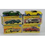 Matchbox. Four boxed Matchbox Superfast models, comprising Mercedes 230SL (no. 27); Lincoln