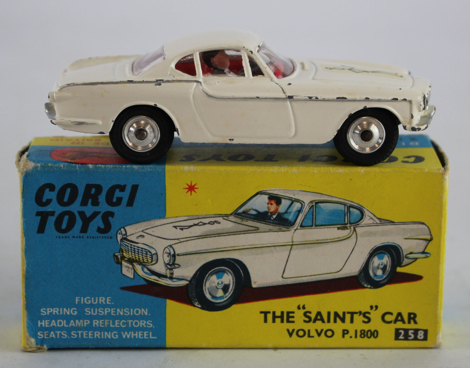 Corgi Toys, no. 258 'The Saints Car, Volvo P.1800', contained in original box