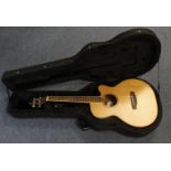 Ozark tenor guitar (3372C), back length 44cm approx., contained in a fitted case