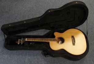 Ozark tenor guitar (3372C), back length 44cm approx., contained in a fitted case