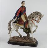 Large figure depicting the Duke of Wellington on horseback, mounted on a wooden plinth, Acedemy