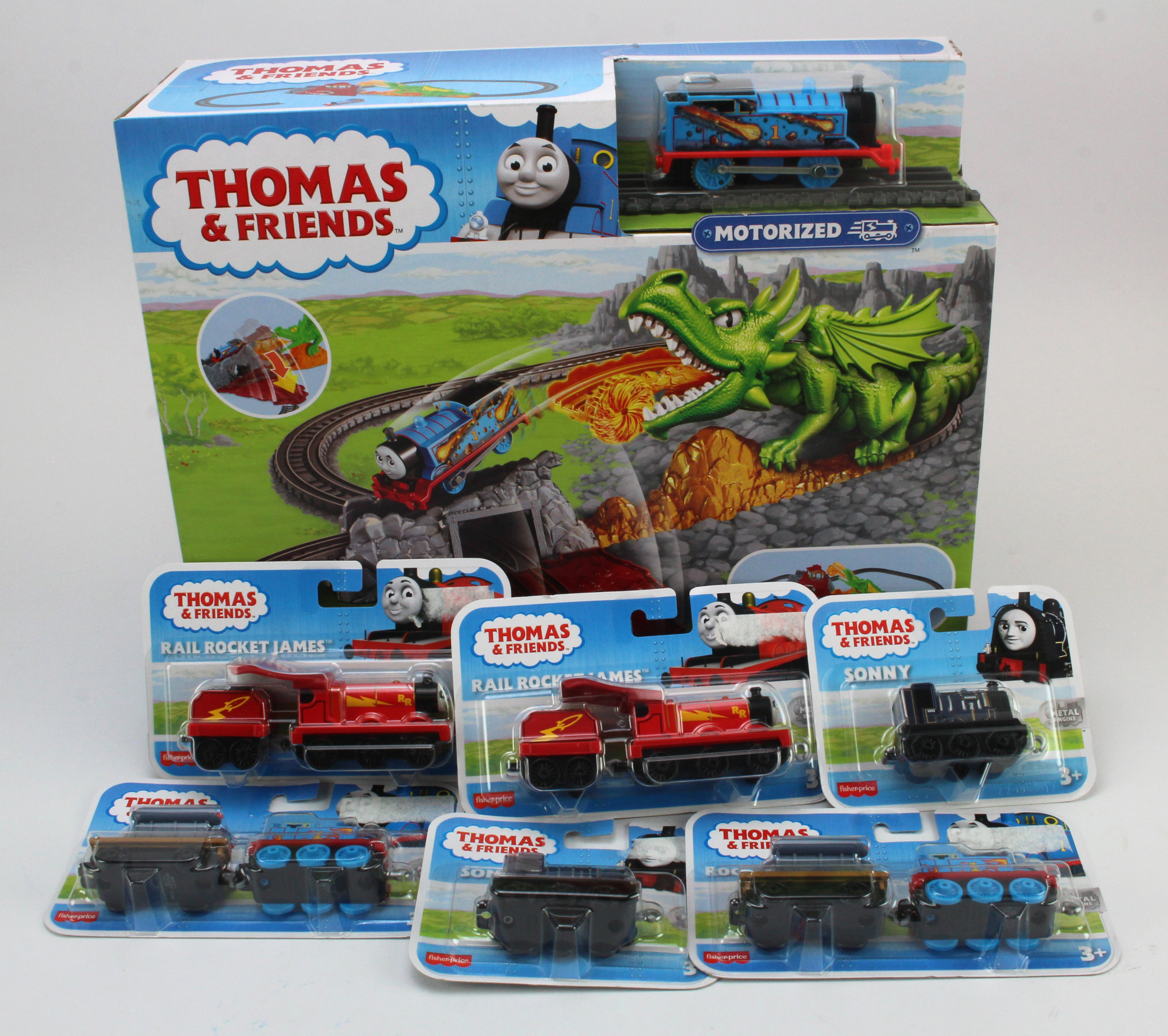 Fisher Price Thomas & Friends Motorised Dragon Escape train set, contained in original box, together