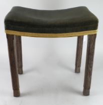 George VI Coronation stool, stamped 'Maple & Co. Ltd, London' to underside, height 48cm approx.