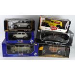 Models. Six boxed 1:18 scale models, including Revell VW Microbus Concept Car (08431); Revell Fiat