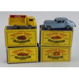 Matchbox. Four boxed Matchbox Moko Lesney models, comprising Caravan (no. 23); Cadillac (27); Coca