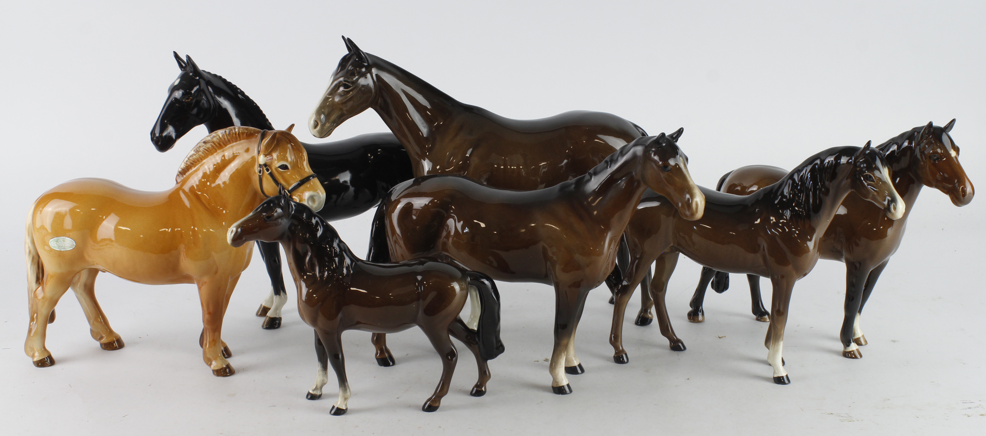 Beswick. Seven Beswick Horse figures, tallest 19.5cm approx.