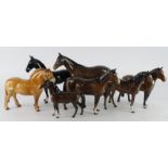 Beswick. Seven Beswick Horse figures, tallest 19.5cm approx.