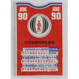 Joe 90 Coderpass, free gift from Joe 90 comic no. 2, 1969 (not inscribed), 57mm x 88mm approx.