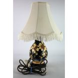 Moorcroft table lamp with shade, makers marks to base, total height 46cm approx.