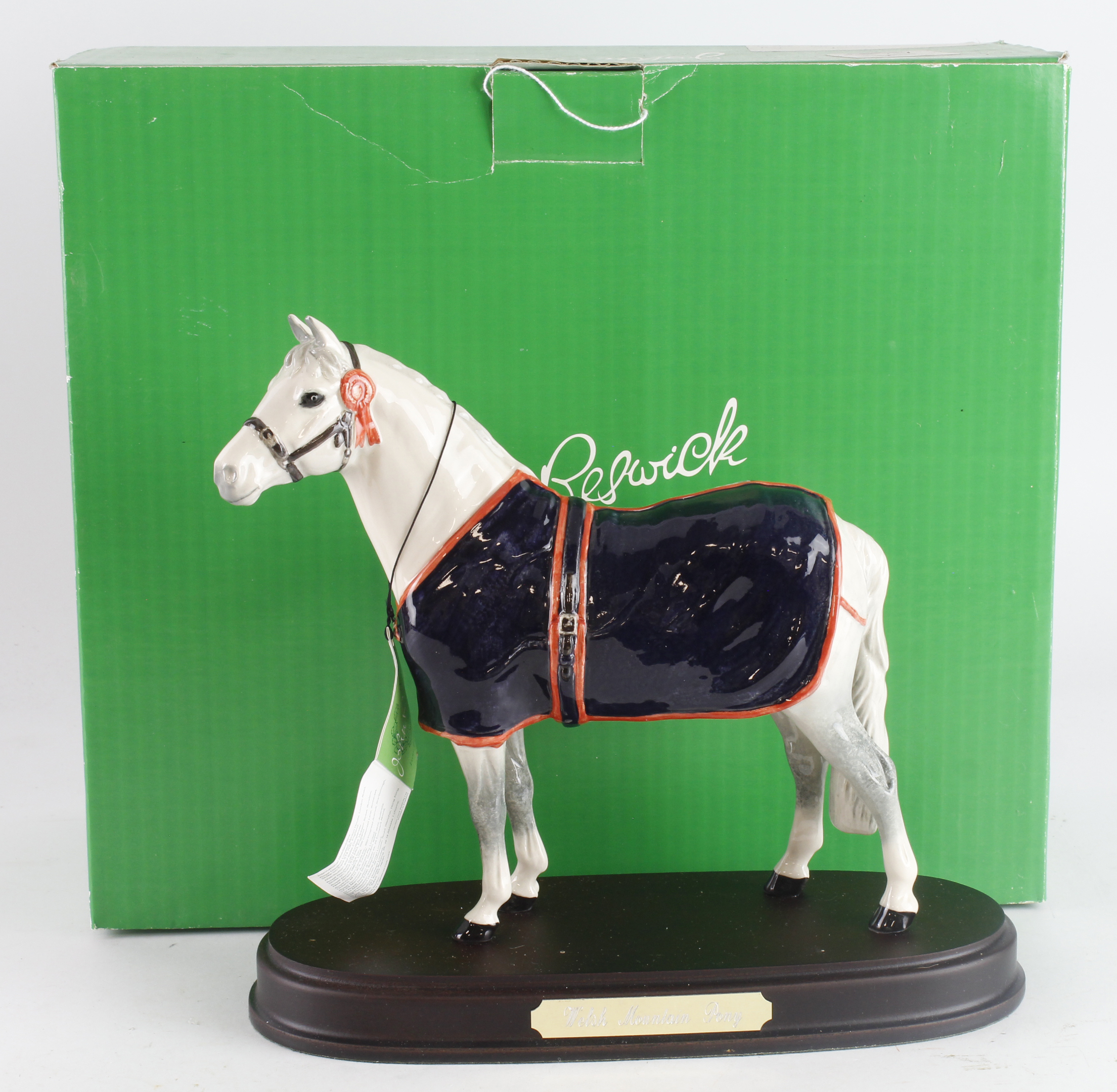 Beswick figure 'Welsh Mountain Pony', on wooden plinth, height 22.5cm, contained in original box