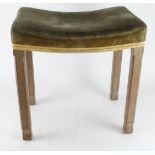 George VI Coronation stool, stamped 'Glenister, maker, Wycombe' to underside, height 47.5cm approx.