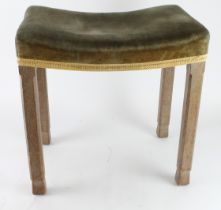 George VI Coronation stool, stamped 'Glenister, maker, Wycombe' to underside, height 47.5cm approx.