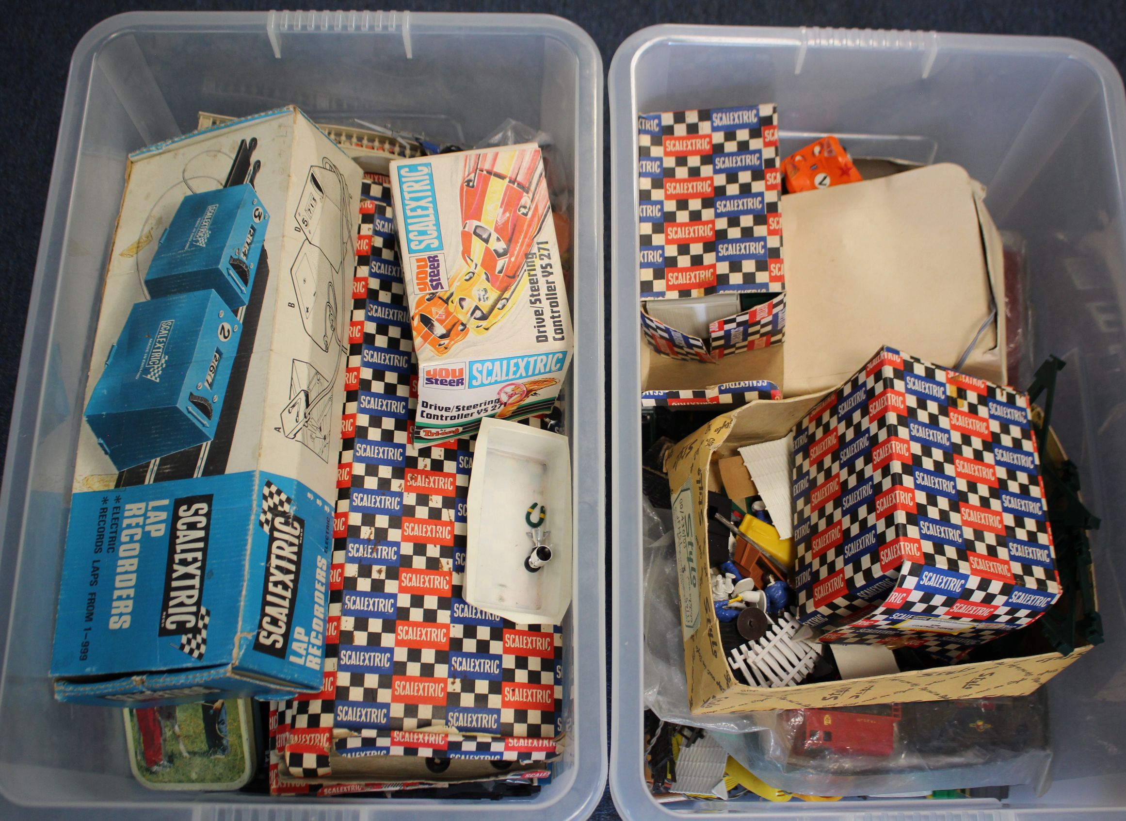 Toys. A collection of various model railway and scalextric accessories, track, etc. (buyer collects,