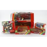 Britains. A group of six boxed Britains (mostly 1:32 scale) farm combine harvesters and accessories,