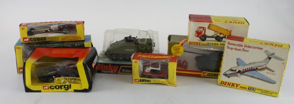 Corgi & Dinky. A group of seven boxed Corgi & Dinky models, including Dinky no. 438 'Ford D800