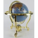 Lapis globe, with assorted minerals and semi-precious stones, total height 36cm approx.