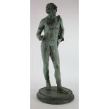 Bronze. A large bronze figure, depicting 'Narcissus', height 62cm approx.