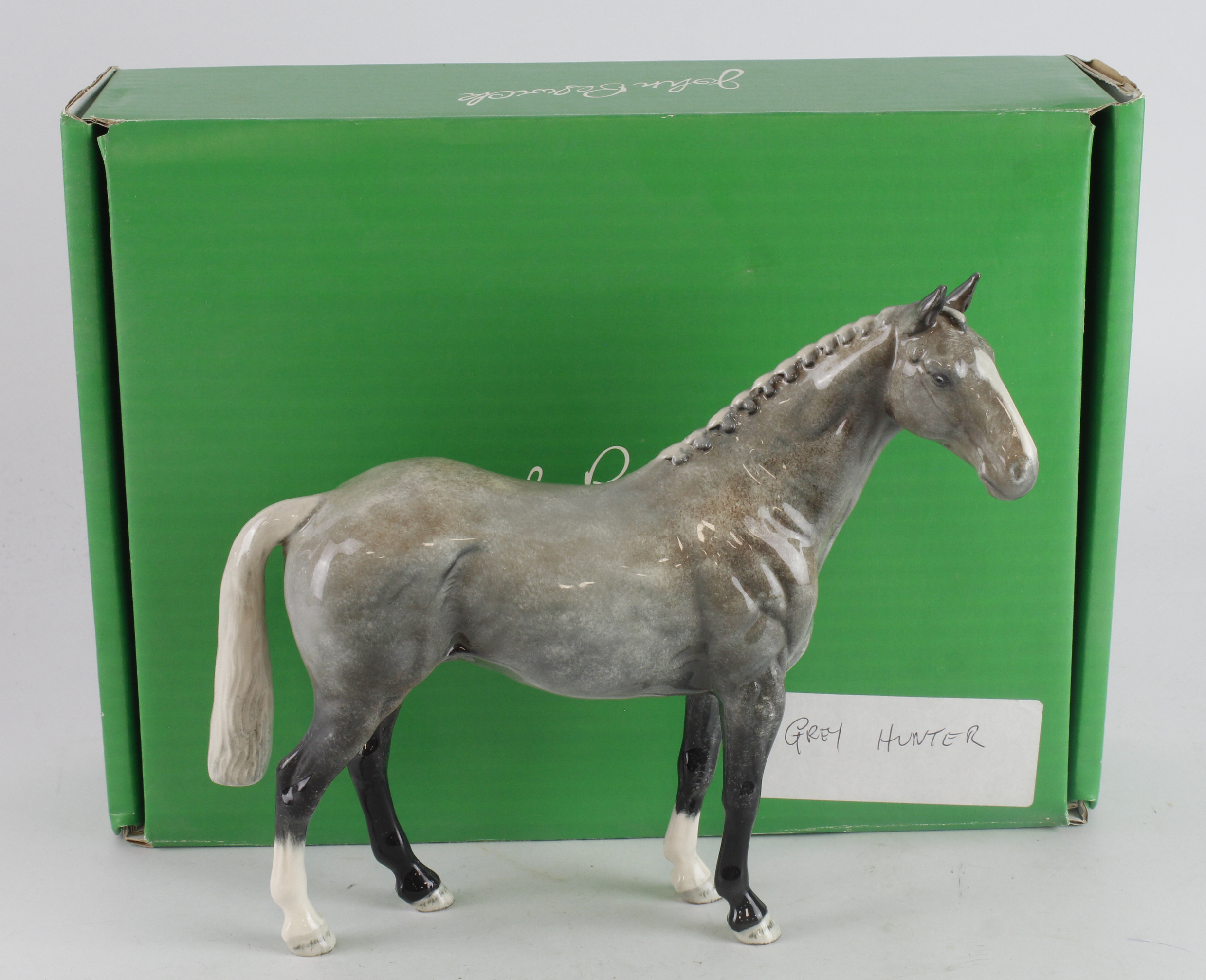 Beswick horse figure 'Grey Hunter' (H260), height 19.5cm, contained in original box