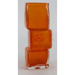 Whitefriars tangerine 'drunken bricklayer' vase, designed by Geoffrey Baxter, height 21.5cm approx.