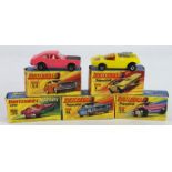 Matchbox. Five boxed Matchbox models (incl. Superfast & Rola Matics), comprising Mod Rod (no. 1);