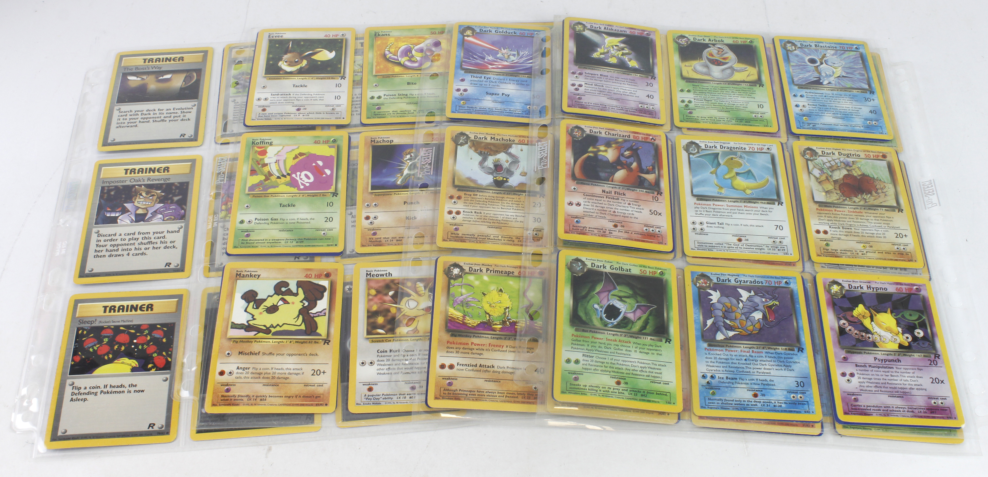 Pokemon. A collection of eighty-three English Pokemon WOTC Team Rocket cards (complete set, incl.