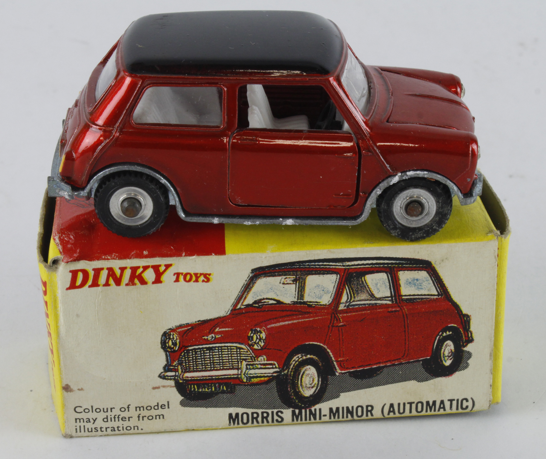 Dinky Toys, no. 183 'Morris Mini Minor, Automatic' (red), contained in original box