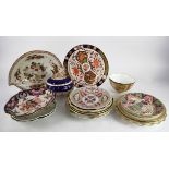 Derby. A collection of approximately seventeen plates, tureen, etc. (mostly Derby)