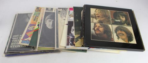Beatles interest. A collection of fifteen Beatles LP records, including Rubber Soul, Revolver,