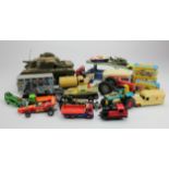 Diecast. A collection of mostly diecast model toys, including, Dinky, Corgi, Matchbox, etc.