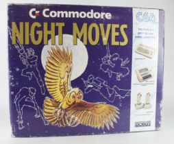 Commodore 64 console Night Moves Mindbenders edition, contained in original box, with a group of