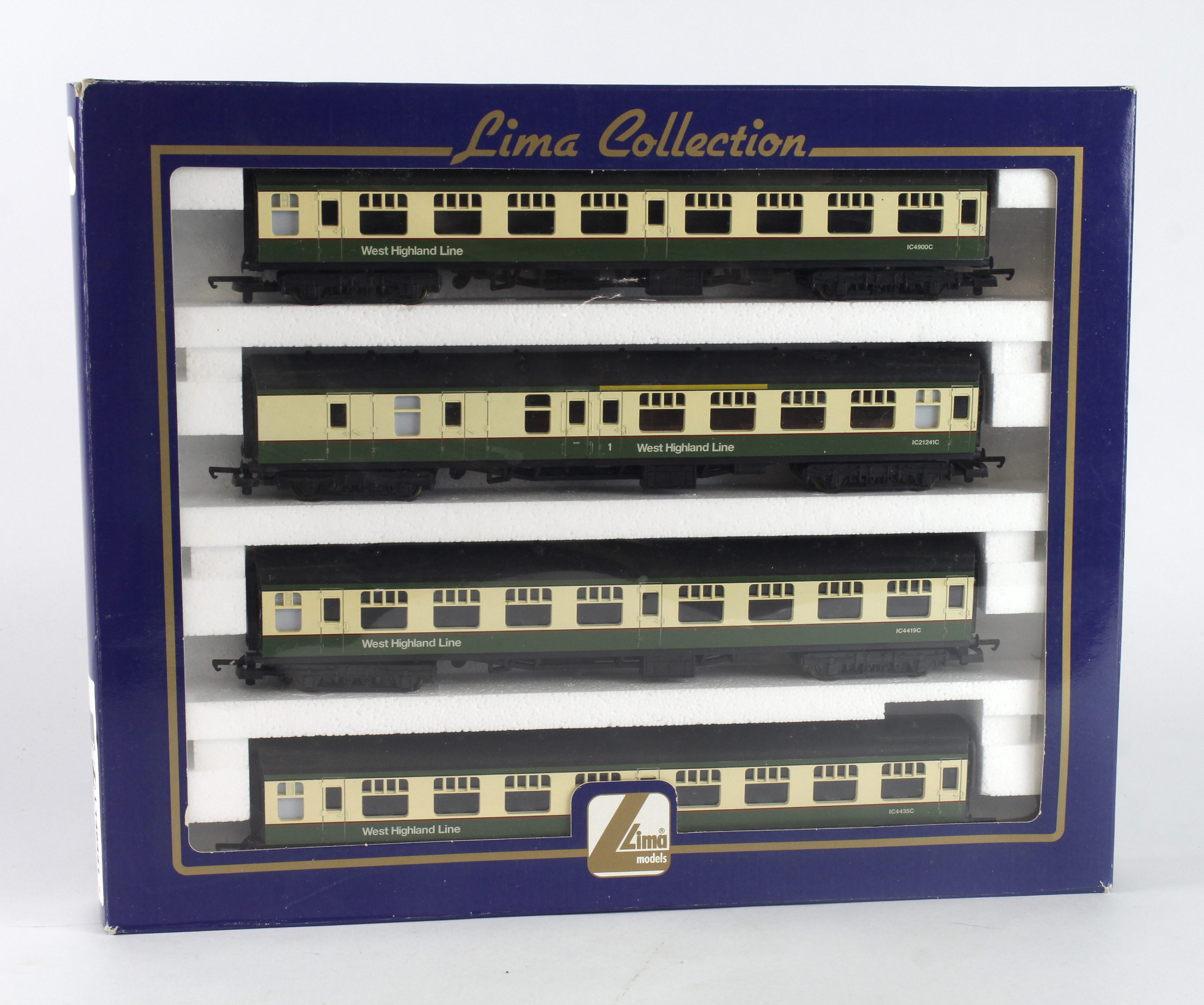 Lima OO gauge Four Passenger Coach set 'West Highland Line', contained in original box