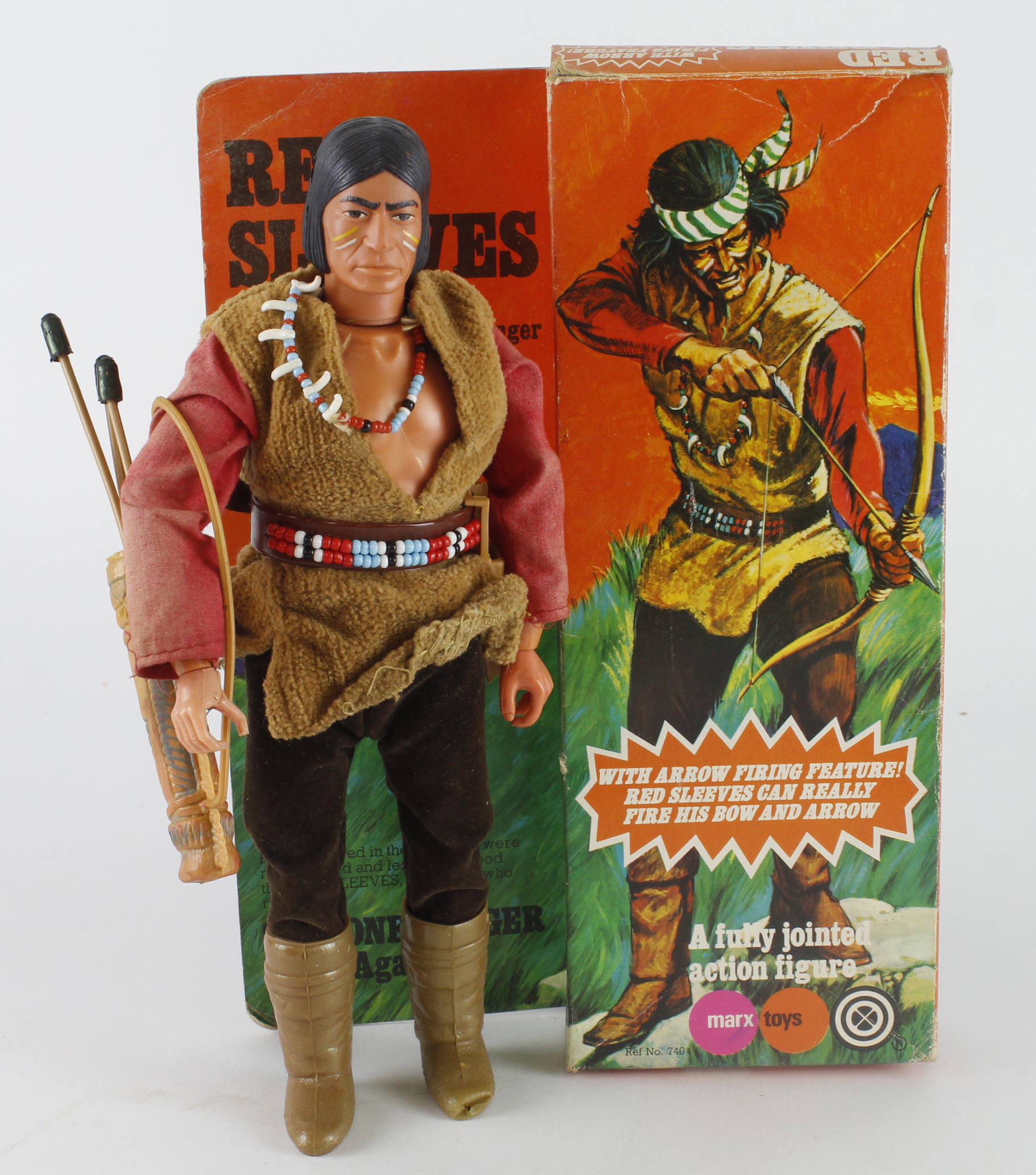 Marx Lone Ranger figure 'Red Sleeves', contained in original box (sold as seen)