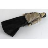 Victorian straw filled cloth doll, length 25.5cm approx.