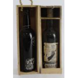 Sandeman. Two bottles of Sandeman Port, including George V Jubilee 1935 Vintage Port (bottled 1937