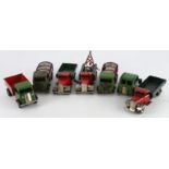 Triang Minic. Seven Triang Minic tinplate clockwork lorries (untested)