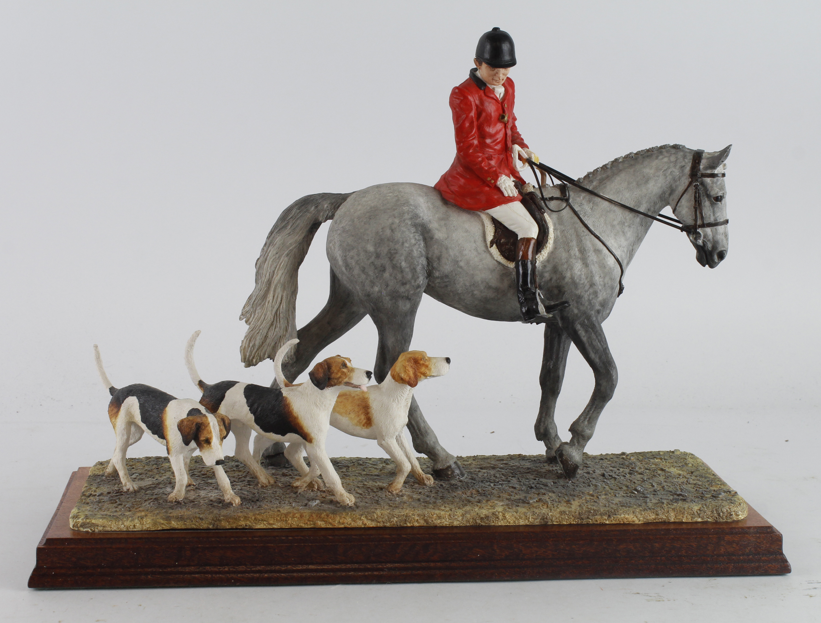 Border Fine Arts limited edition figure 'Hounds Away', on wooden plinth, with certificate (352/950),