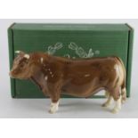 Beswick figure 'Limousin Bull' (BCC 1998), height 12cm approx., contained in original box