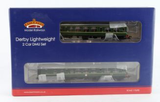 Bachmann boxed OO gauge locomotive 'Derby Lightweight 2 Car DMU BR Green with Speed Whiskers (32-