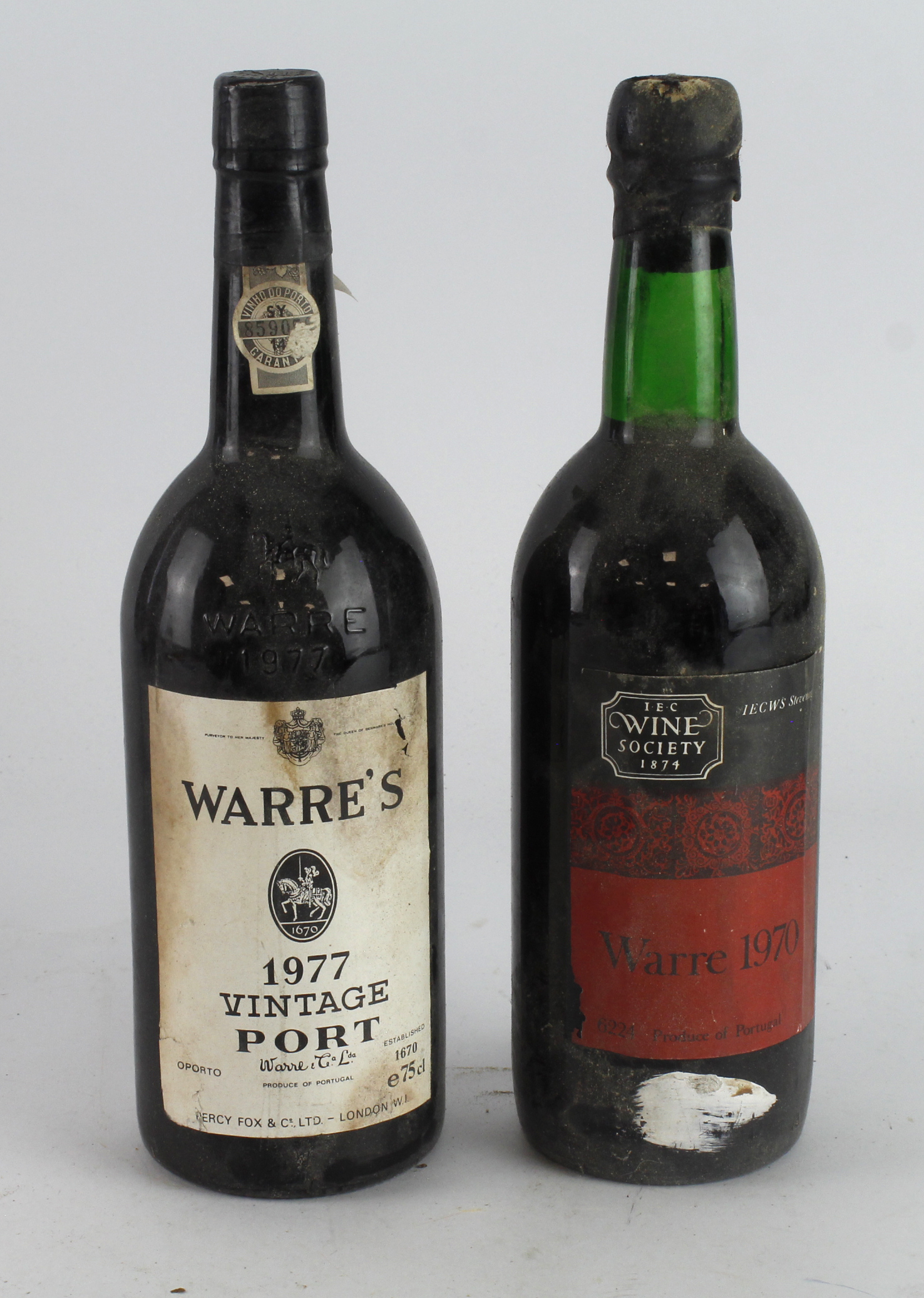 Port. Two bottles of Port, comprising Warres 1977 Vintage Port; The Wine Society Warre 1970, buyer