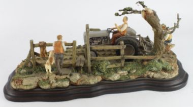Country Artists 'Lightly Does it' model, depicting a tractor within a farm yard scene, no