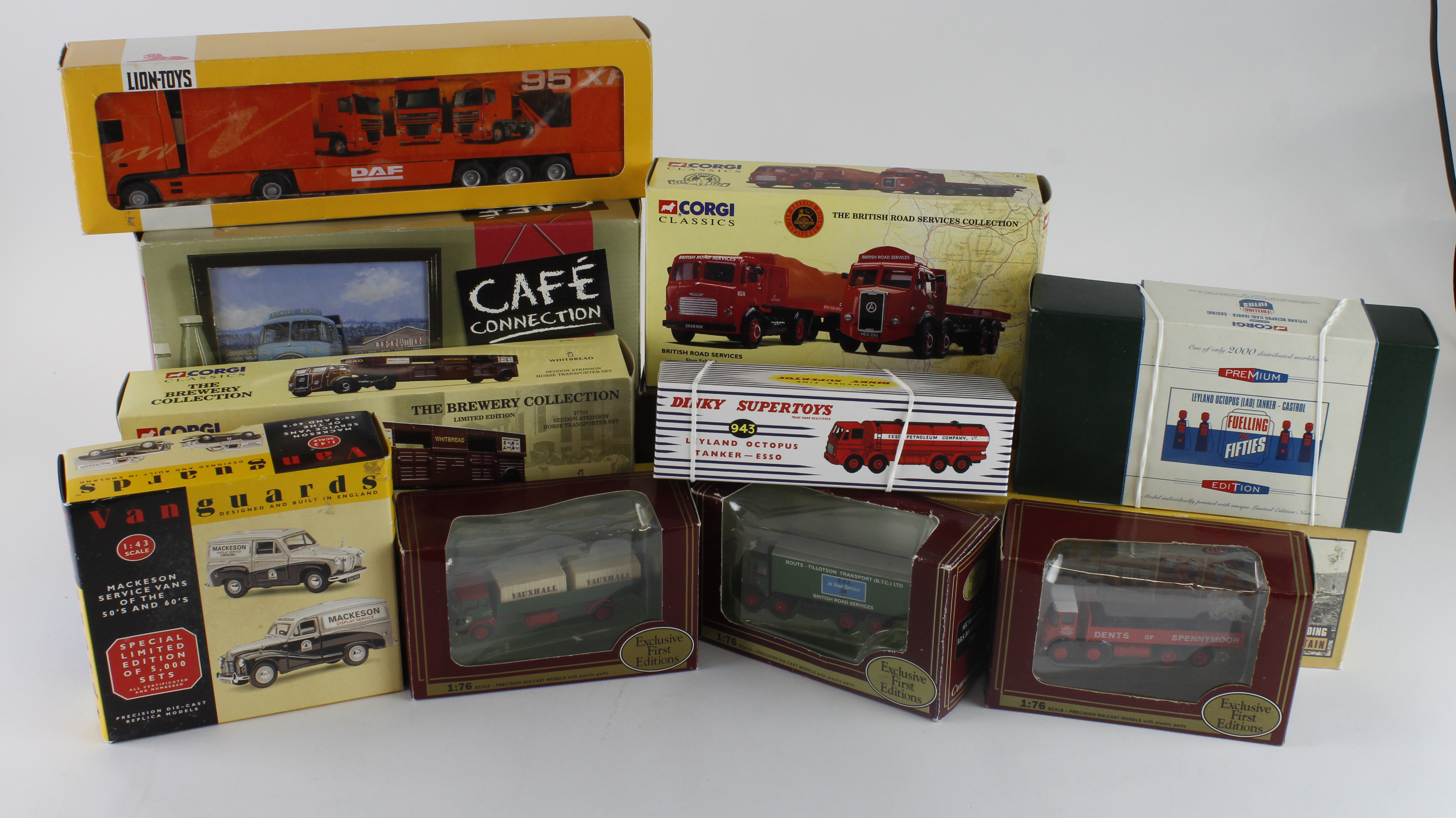 Corgi. Seven boxed Corgi model lorries, including, together with six other boxed models by Vanguard,