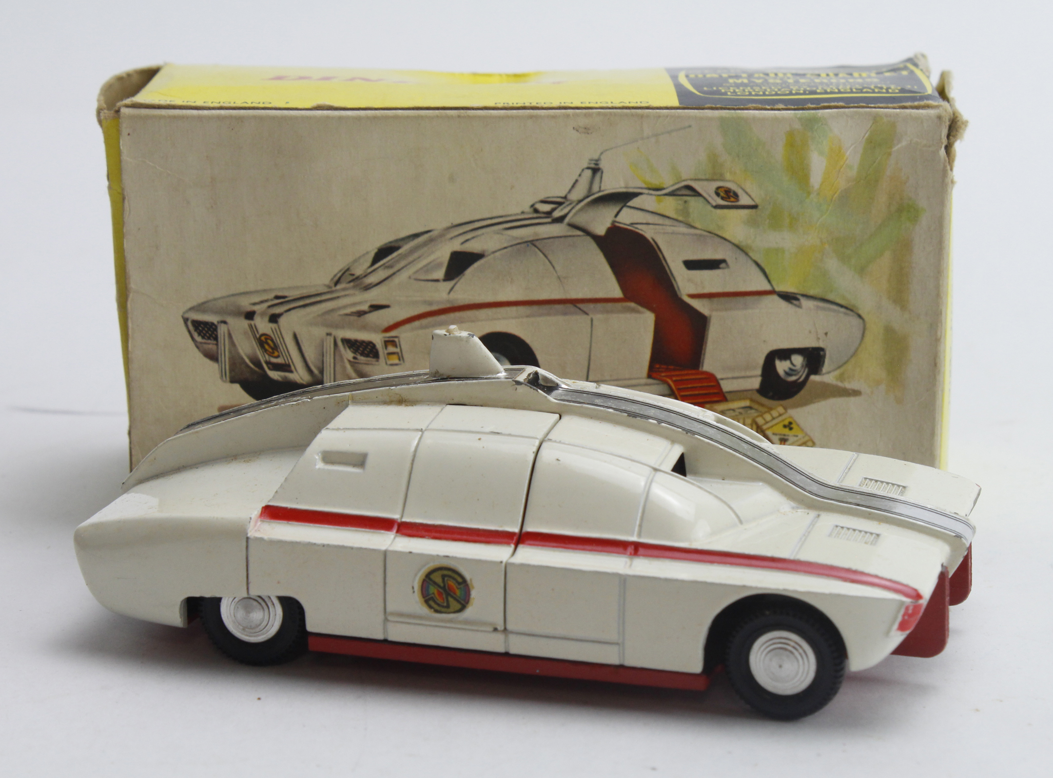 Dinky Toys, no. 105 'Captain Scarlet Maximum Security Vehicle', missing radiation box and aerial,