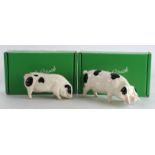 Beswick. Two boxed Beswick Gloucestershire Old Spot Pig figures (4116, G230), tallest 8cm approx.