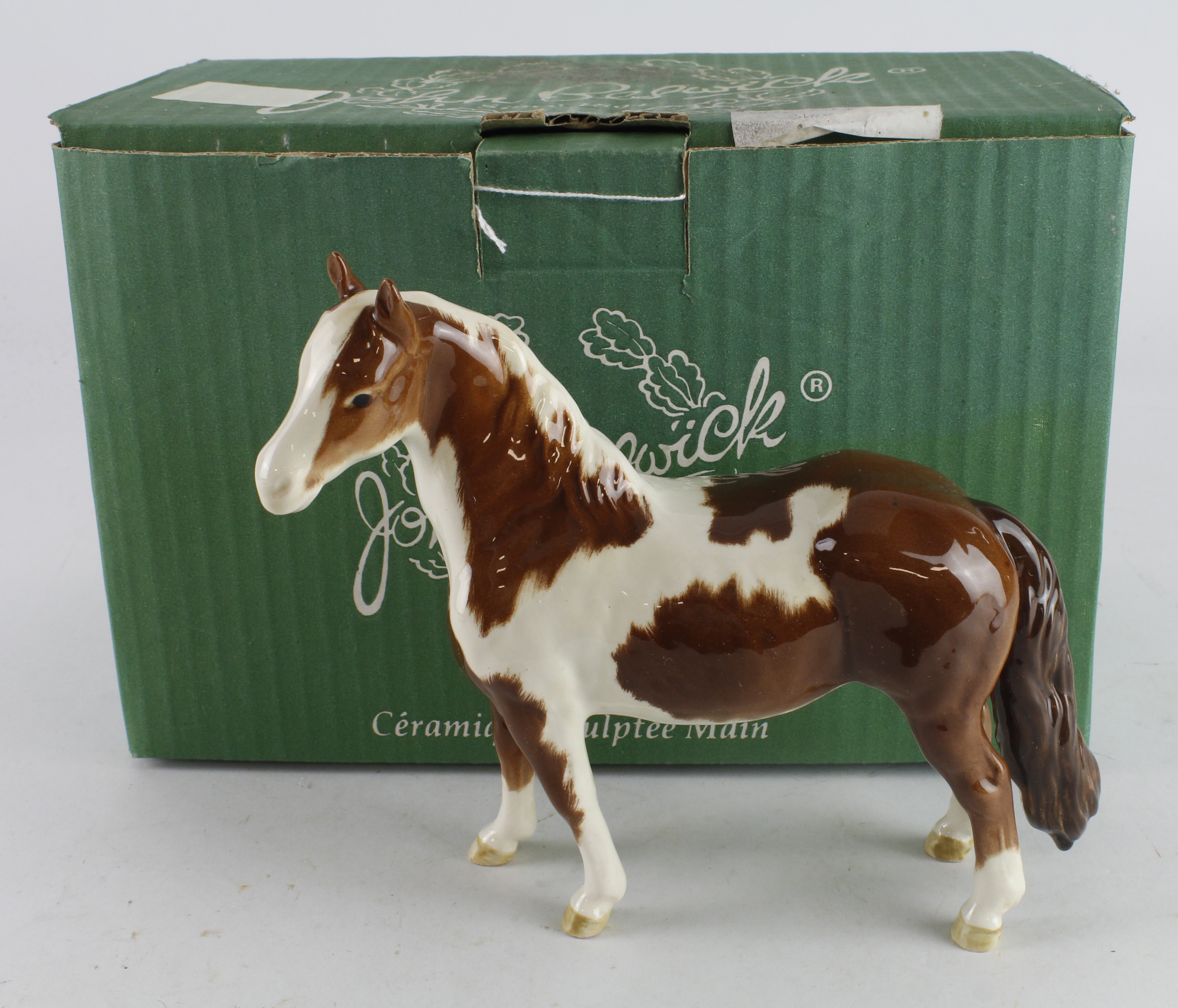 Beswick figure 'Skewbald Pinto Pony', height 16cm approx., contained in a Beswick box