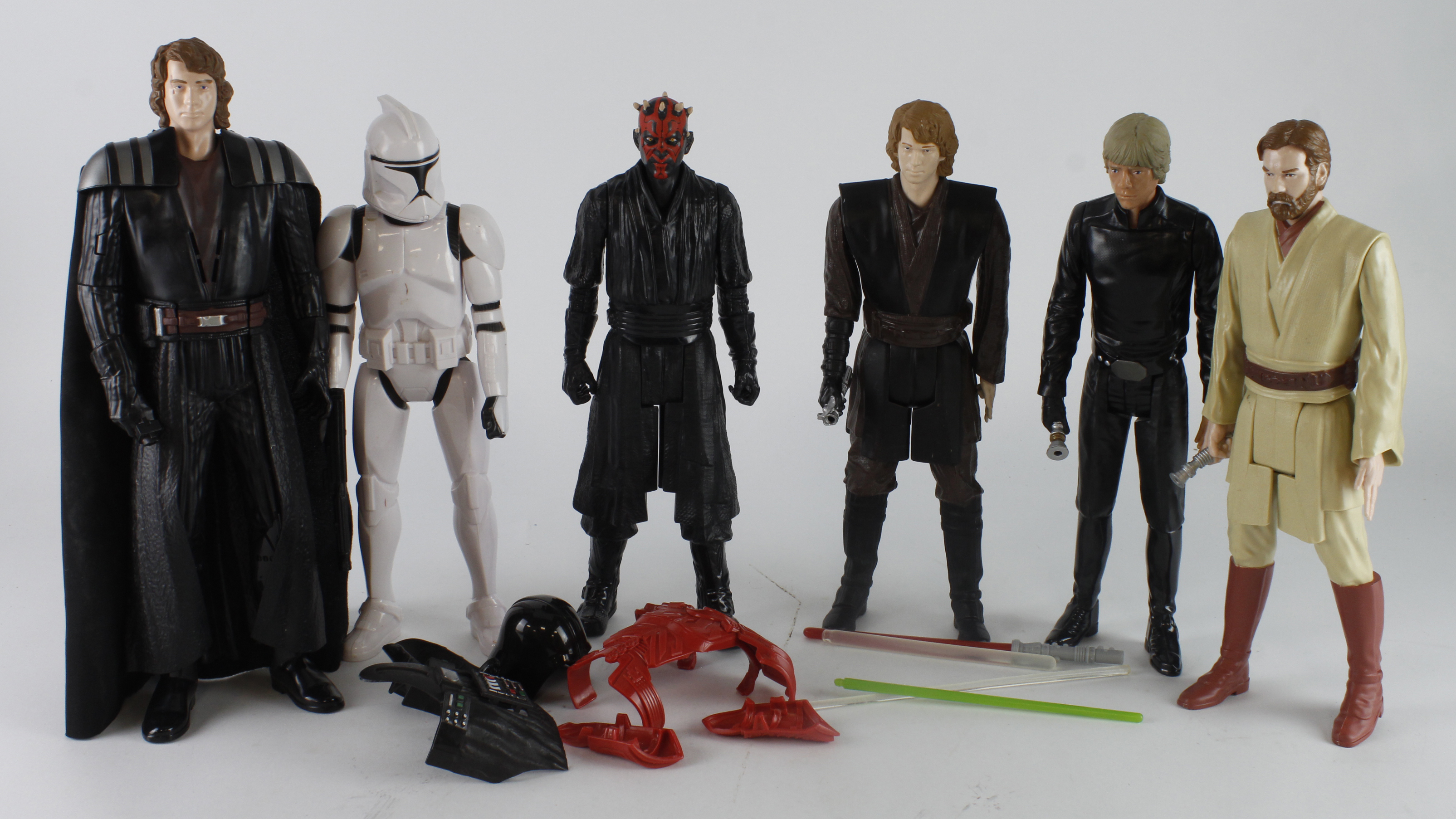 Star Wars. Six Star Wars large scale figures, by Hasbro, circa 2010s, including Darth Vader, Obi