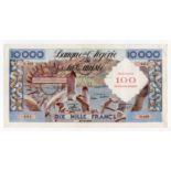 Algeria 100 Nouveaux Francs overprint on 10000 Francs dated 17th February 1958, serial O.489 883 (