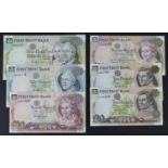 Northern Ireland, First Trust Bank (6), 100 Pounds, 50 Pounds and 10 Pounds dated 1st January